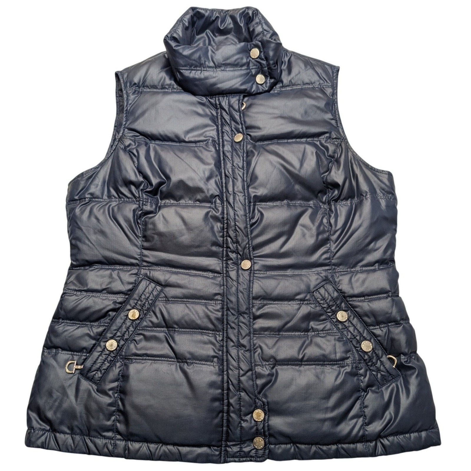 Ariat Puffer Vest Womens Medium Navy Blue Quilted Equestrian Herringbone
